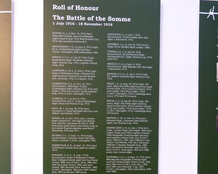 The Rowing Role of Honour for the Battle of the Somme. Click to enlarge.