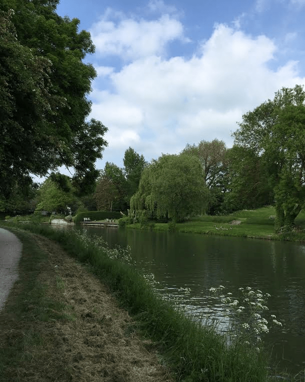 Ditton Corner, looking downstream towards the Plough.