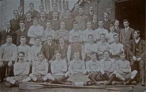 Henry Allingham is fourth from the left in the second row of this picture of the members in 1911.