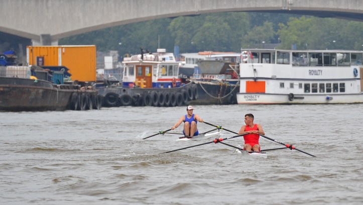‘Where’s Ben?’ Anderson and Berry (plus the following launches) continued down the centre of the river, the barges on their right, the boys probably initially unaware of Folkard’s move.