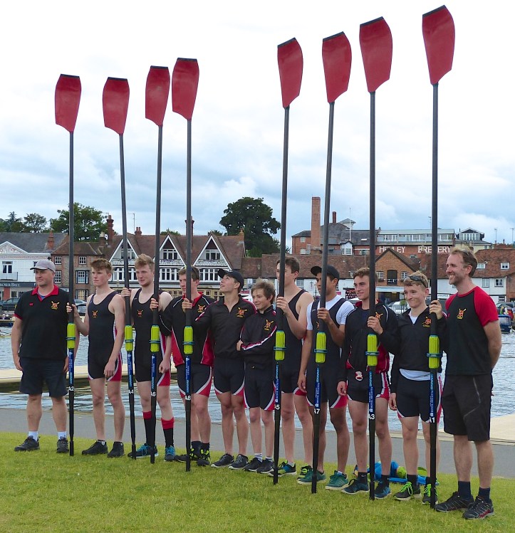 The London Oratory School Boat Club’s crew for the Princess Elizabeth Challenge Cup (Junior Men’s Eights). On Wednesday, they beat King’s School, Canterbury but on Thursday they lost to Shiplake College. It is one of only four state school boat clubs in Britain.