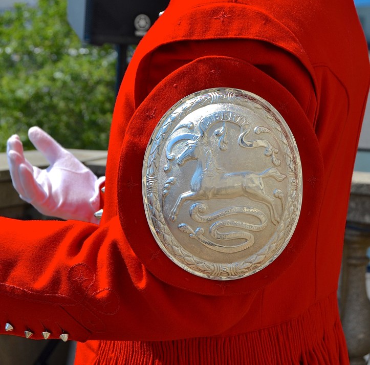The solid silver badge showing the White Horse of Hanover.
