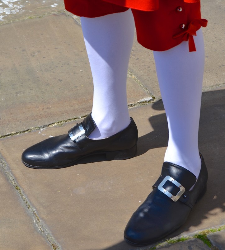 White stockings and buckled shoes complete the outfit of an Eighteenth Century Waterman, a prize desired as much by the young men who competed in 2016 as it was by their predecessors in 1715.