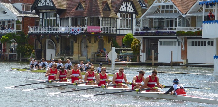 Molesey Boat Club (background) repeat their recent Thames Cup victories of 2009 and 2012.