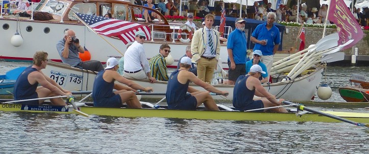 Cal, perhaps six strokes from the finish line. Contact with the unforgiving wooden booms strung between upright piles was about three strokes away here but perhaps the Americans already knew at this point that disaster was inevitable.