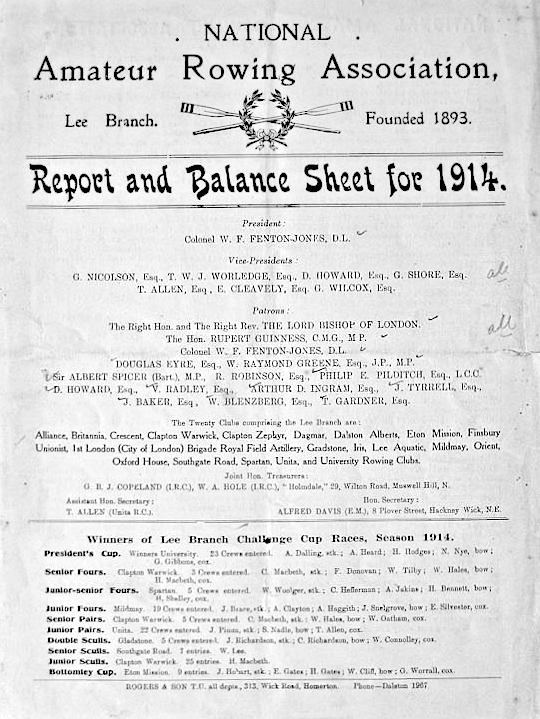 Report and Balance Sheet for 1914