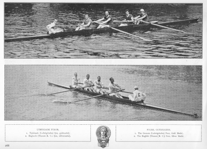 The finalists in the Coxed Fours.