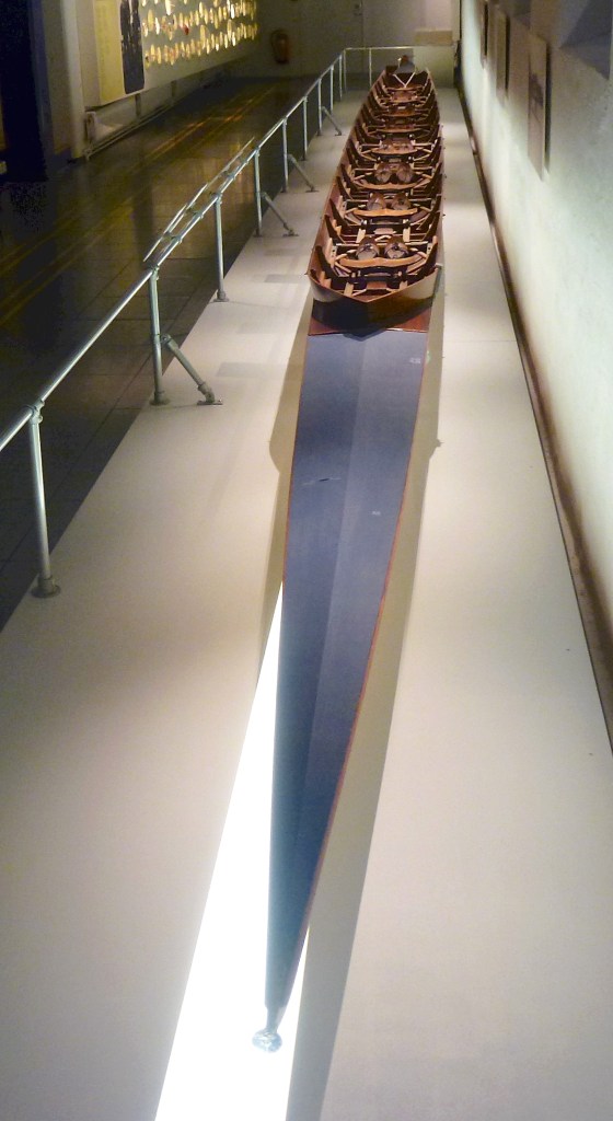 Amazingly, Leander’s winning boat is still in Sweden, on display at Stockholm’s Sport Museum. The story behind this is in this HTBS post.