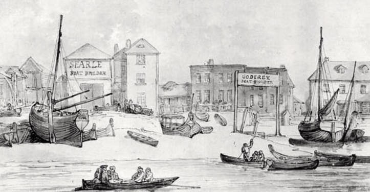 Searle’s and another boat builder, Godfrey’s, c.1840. At some stage, they were in partnership.