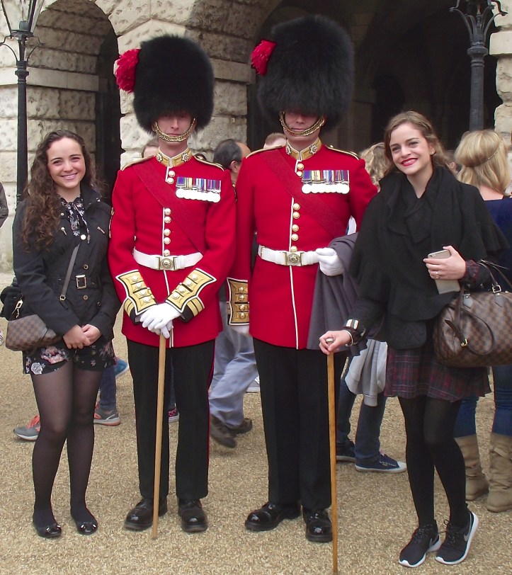 After the formalities of the 2016 Colonel’s Review (described in Part 1, published yesterday GORAN LINK) were over, these mildly embarrassed Guards officers good-humouredly posed for pictures with members of the public. Their medals remind us that they are ‘real soldiers’ and the awards worn here include ones for service in Iraq and Afghanistan. The officer on the right has an oak leaf on his Iraq Medal, signifying that he was ‘Mentioned in Despatches’ for ‘gallant or meritorious action in the face of the enemy’.