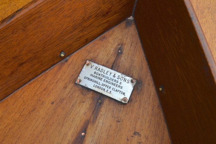 The vital maker’s plate that allowed the boat’s history to be traced.