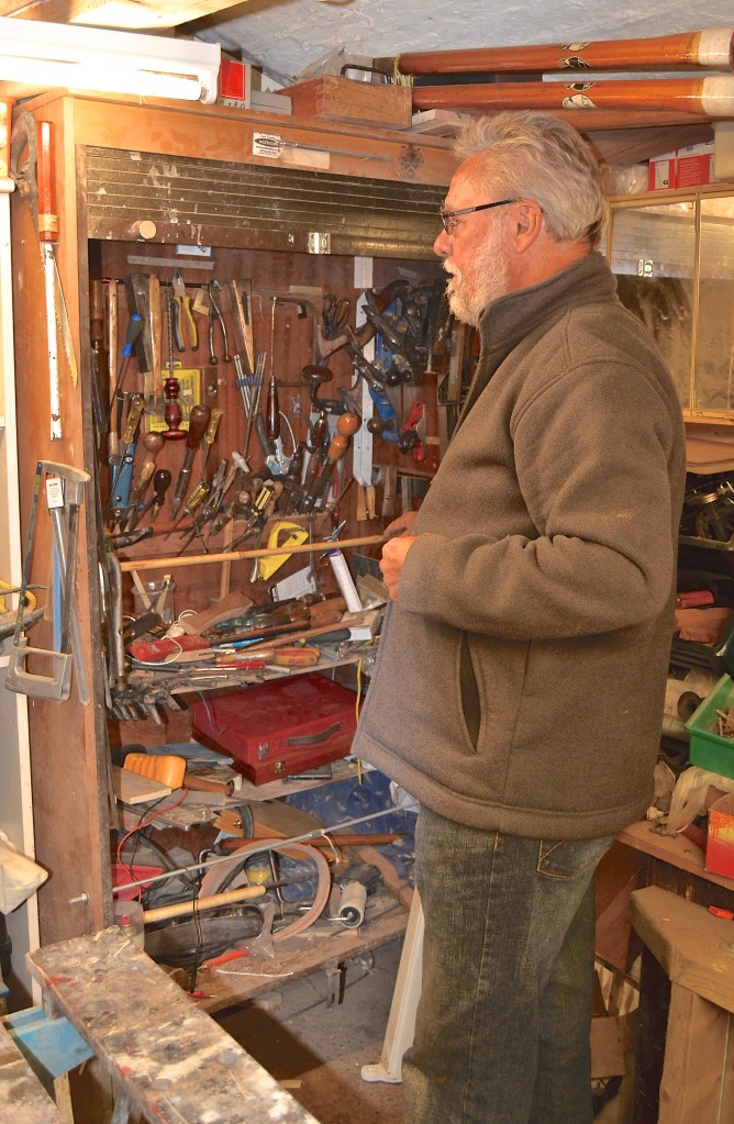 Bill keeps many of his irreplaceable tools locked away.