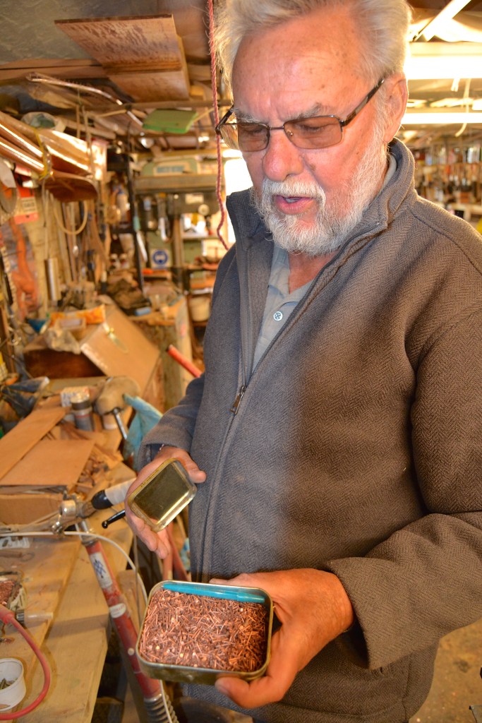 Copper nails, waiting to be put to good use.