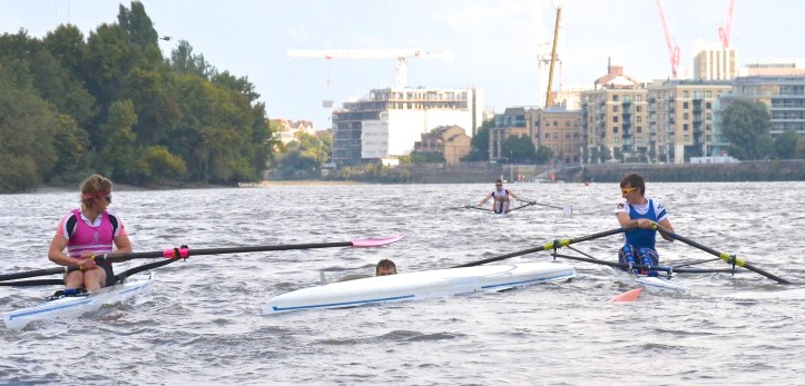 Umpire Searle was forced to briefly stop Boddington and Christie to prevent them hitting the capsized Middleton.