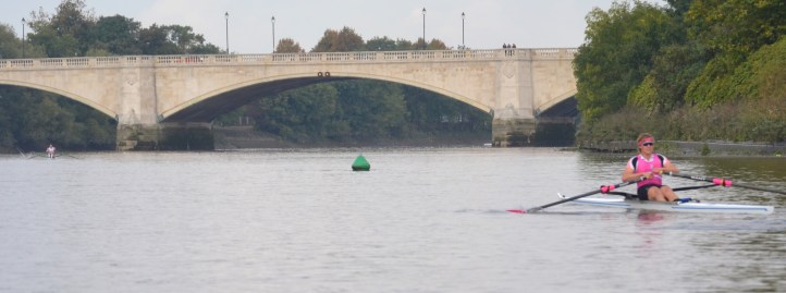 At the finish at Chiswick Bridge: Kirkwood 20.56, Boddington 21.36, Richards 21.40, Christie 21.41, Middleton NTT.