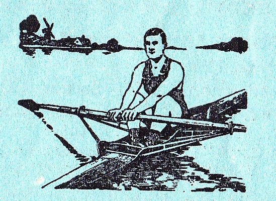 A close-up of the regatta programme’s sculler logo – complete with windmill. This proves that the image pre-dates 1943. The programme was printed locally, at the Richmond factory that still produces remembrance poppies.