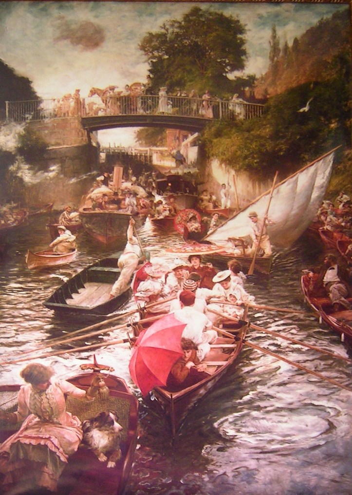 ‘Boulter’s Lock, Sunday Afternoon’ (the picture was started in about 1882 but was not exhibited until 1897). On one Sunday in 1888, around 800 boats and 70 steam launches passed through this lock.