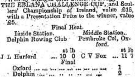 The results of the heats and final of The Eblana Challenge Cup, and Scullers’ Championship of Ireland for 1899 as recorded in the Irish newspapers. Photo: Kieran Kerr. 