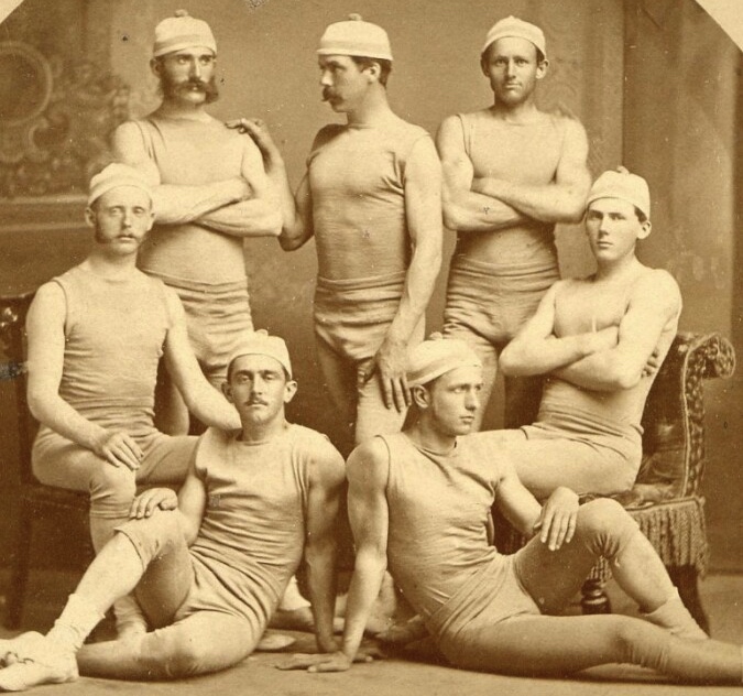 I can only guess that this is a North American coxed six (a common boat at the time) from the 1880s.