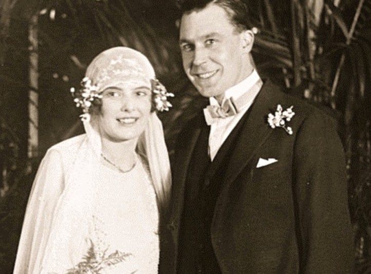Geoff Morris at his marriage to Peggy Emett in February 1926.