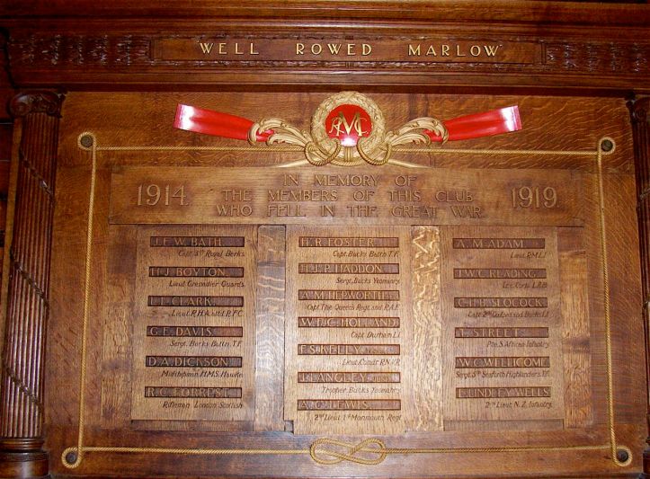 F. S. Kelly, remembered on the war memorial of Marlow Rowing Club.