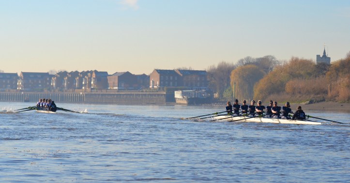 At Chiswick Steps, just past the half-way point.