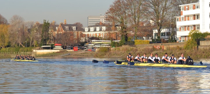 The last few strokes at the University of London Boathouse – where “Daniel” wins by around four lengths.