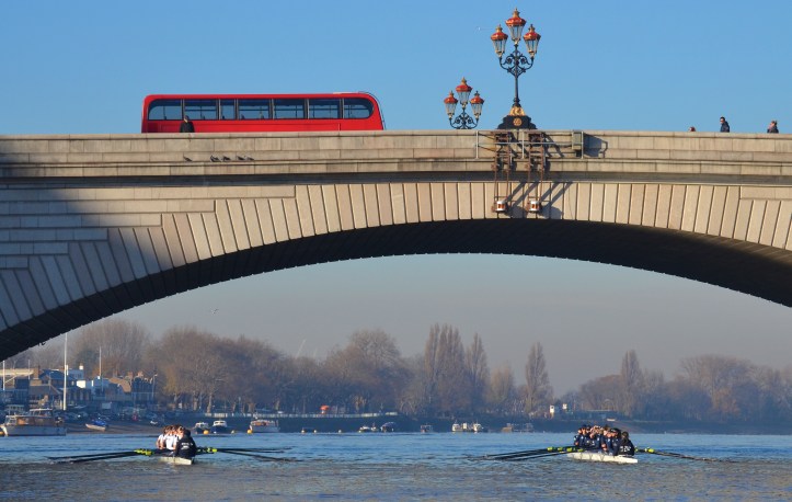 Under Putney Road Bridge. On the left, “Heather” was on Surrey, and on the right, “Helen” was on Middlesex.