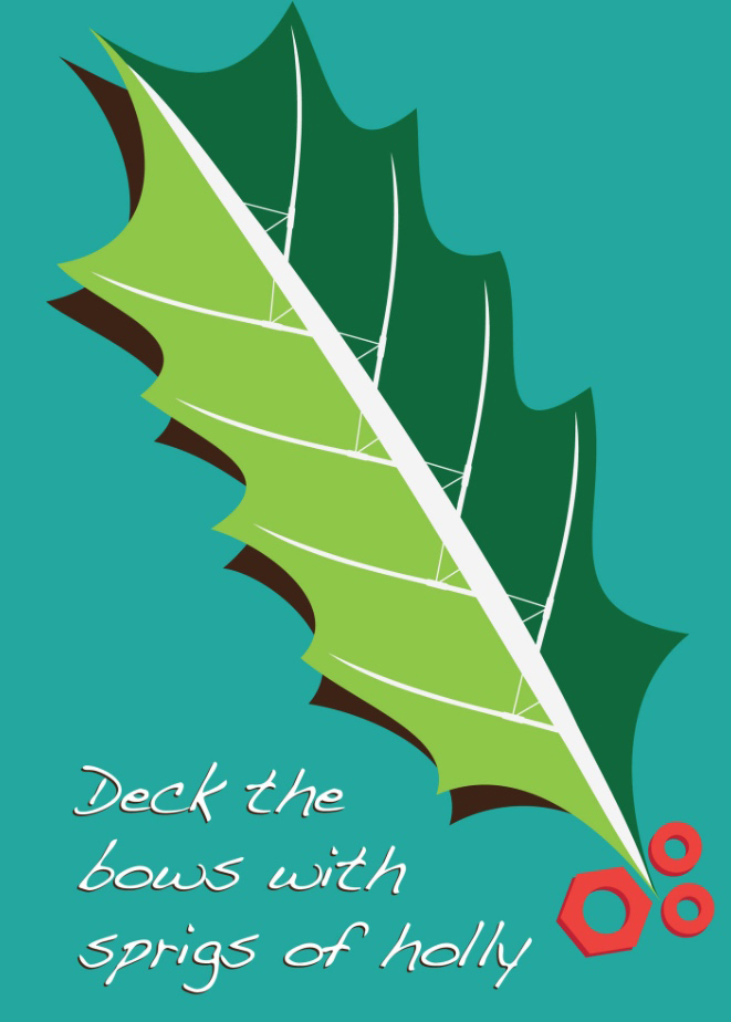 A clever design on one of the Christmas cards available from ‘Rock the Boat’.