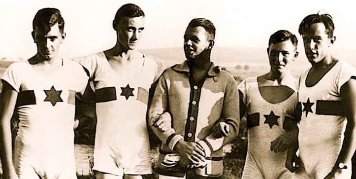 Young athletes from the Werder Jewish Rowing Club, near Potsdam, pictured in the 1930s. The Star of David that the oarsmen proudly display on their tops nowadays perhaps reminds us of the yellow star that the Nazis forced Jews to wear.