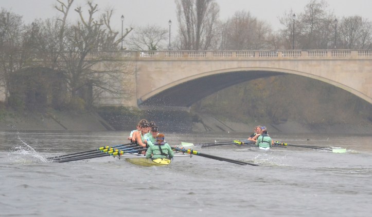 The last few strokes before the finish at Chiswick Bridge.