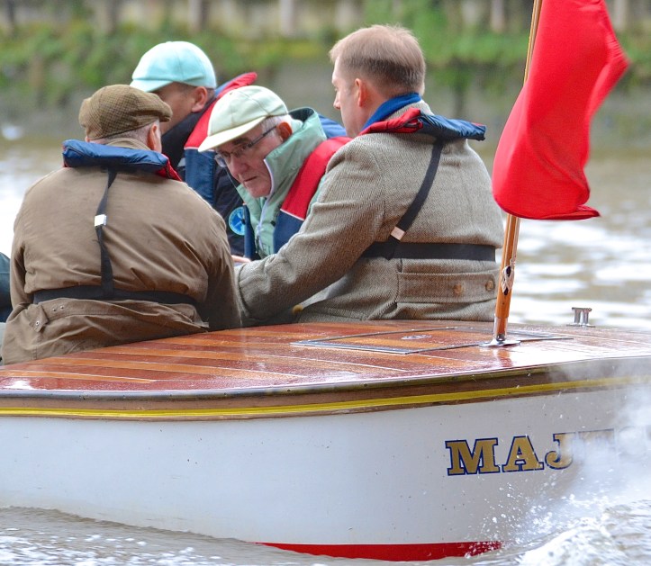 Some Old Blues who followed the race, including Henley Royal Regatta President, Mike Sweeney (centre).