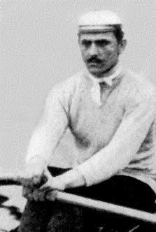 Berthold Küttner, pictured in 1895, after finishing second in the German single sculls championships. Photo: Rüsselsheimer Ruder-Klub.