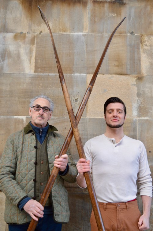 Jamie Brown (r), the award-winning actor, who plays Harry Clasper in Hadaway Harry is pictured with Bill Bell, holding the oars.