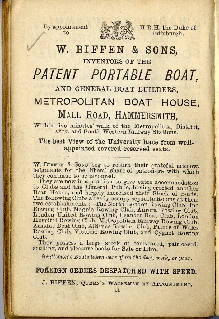 The Biffens of Hammersmith Builders of Boats Big and Small Hear The